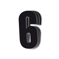 Holeshot, Siffror 10st, 11 X 5 cm, 6, SVART
