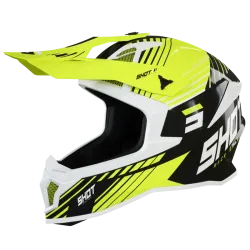 Shot, HJÄLM LITE FURY BLACK NEON YELLOW WHITE GLOSSY, VUXEN, L