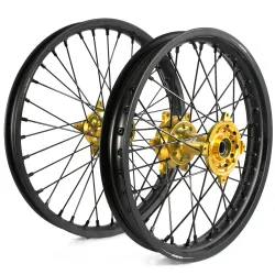 Holeshot, Komplett Hjulset, BAK FRAM, 19/21", SVART GULD MATT